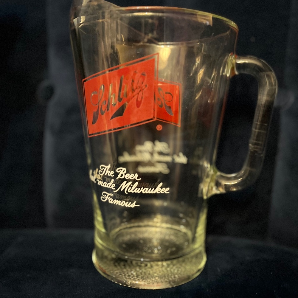 Schlitz Vintage Glass Beer Pitcher